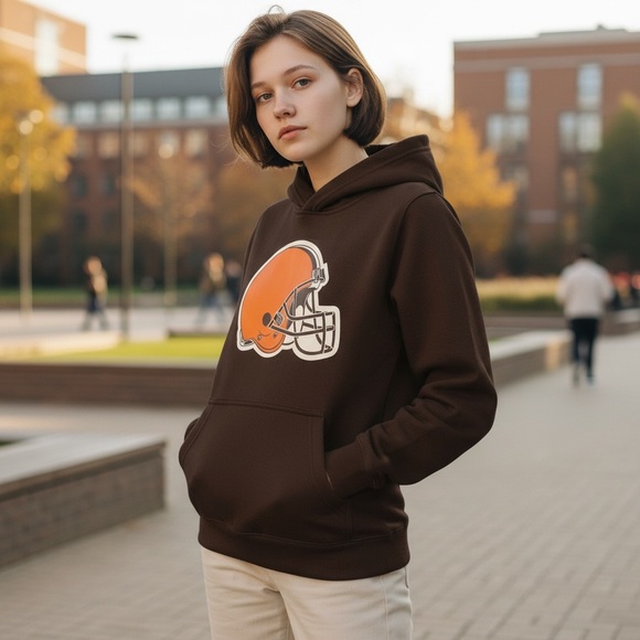 Outerstuff NFL/YOUTH/Cleveland Browns/Logo Fleece Sweatshirt/Hoodie/XL-18/20 - Picture 9 of 10
